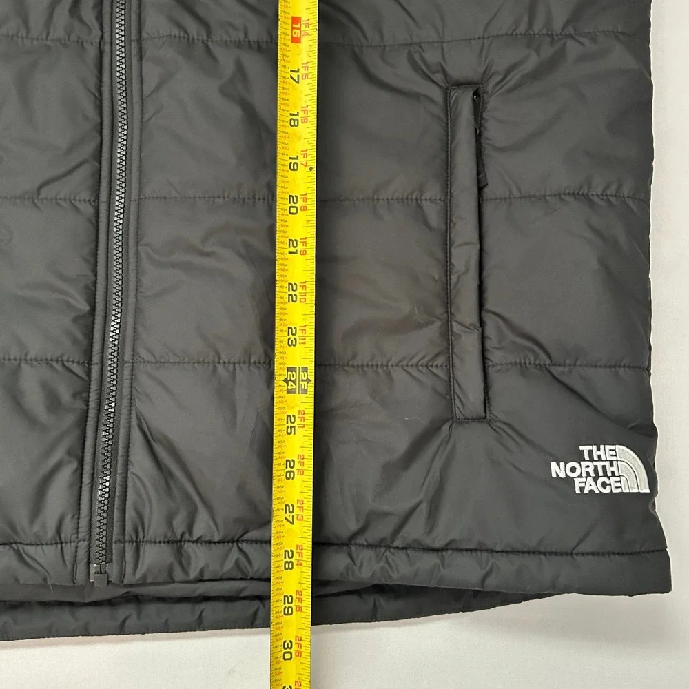 The North Face Puffer Vest Mens XXL Black Down Insulated Quilted Tanium PM Logo